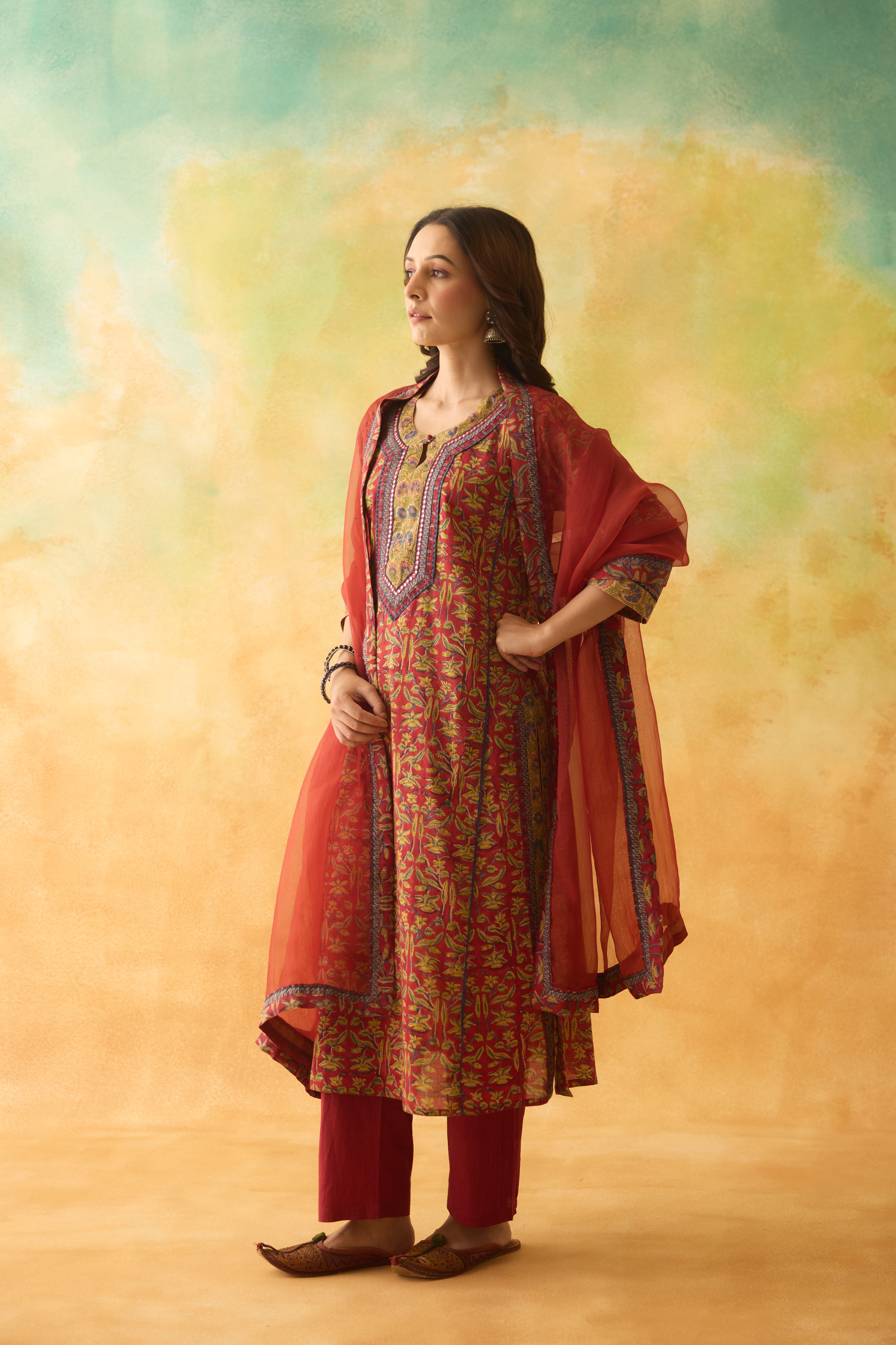 Medh Dupatta Red (10009769541931)