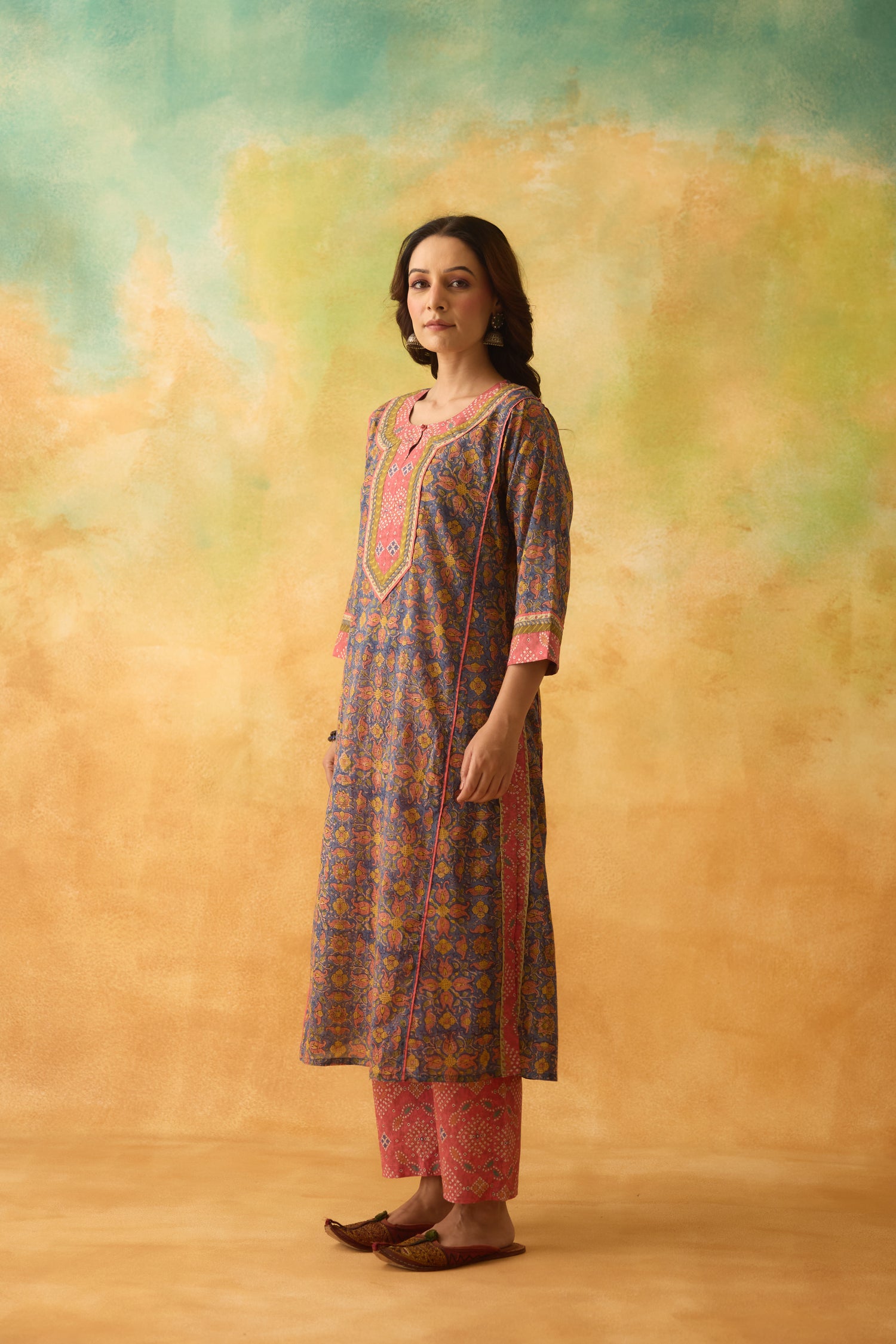 Rozana Kurta Blue Peach (10004768293163)