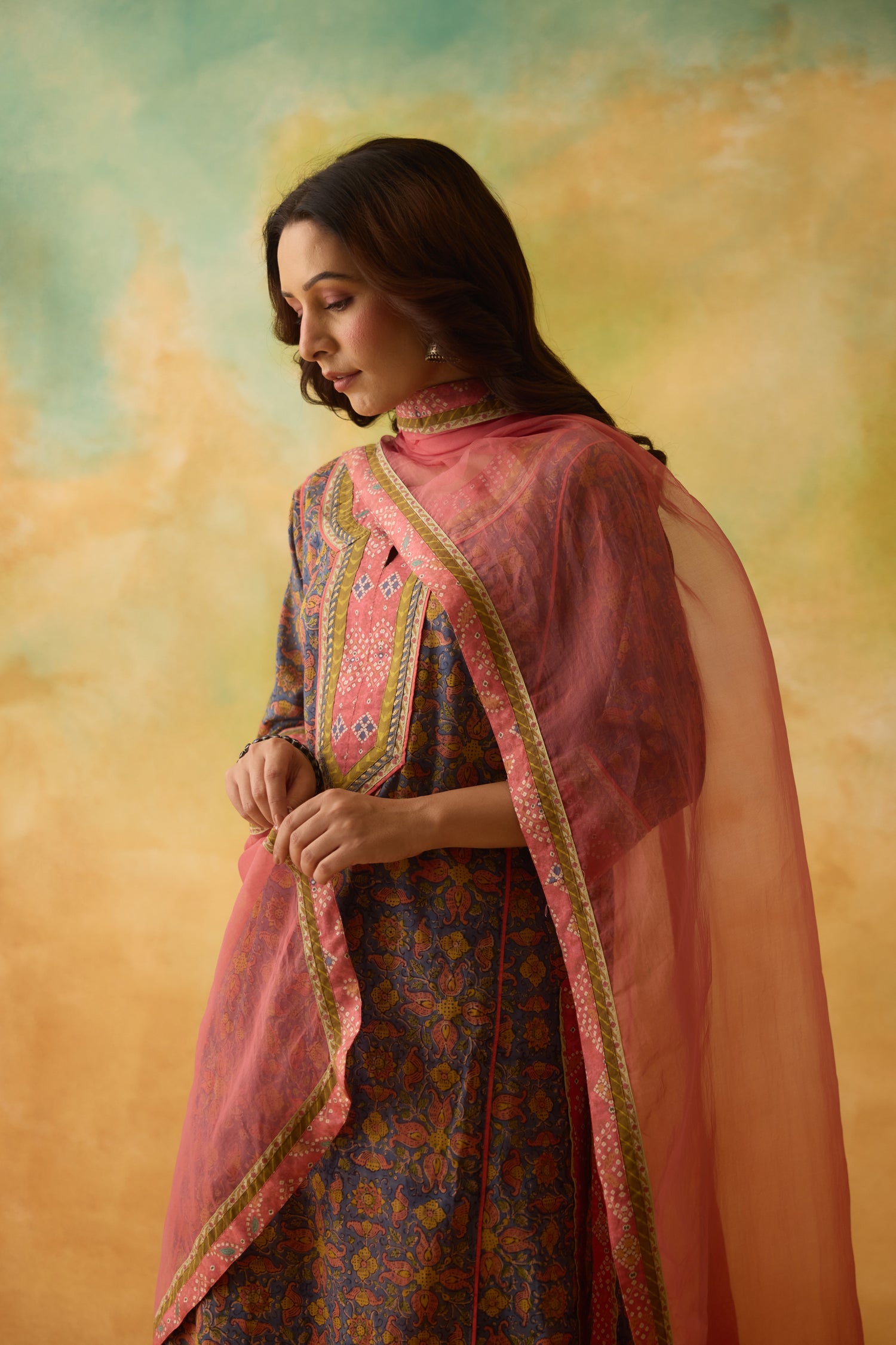 Rozana Kurta Blue Peach (10004768293163)