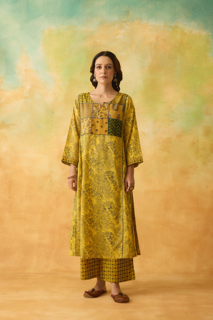 Tulsi Kurta Yellow Green (10003064357163)