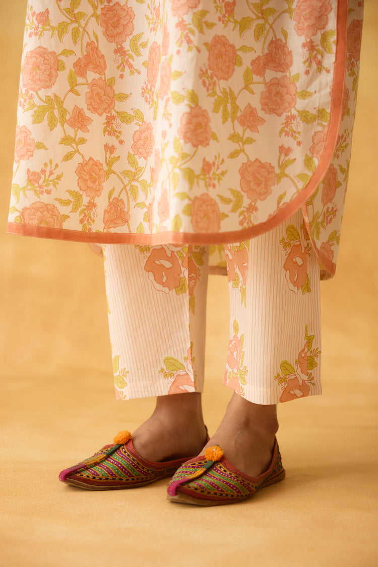 Meher Pant White Peach (10001703272747)