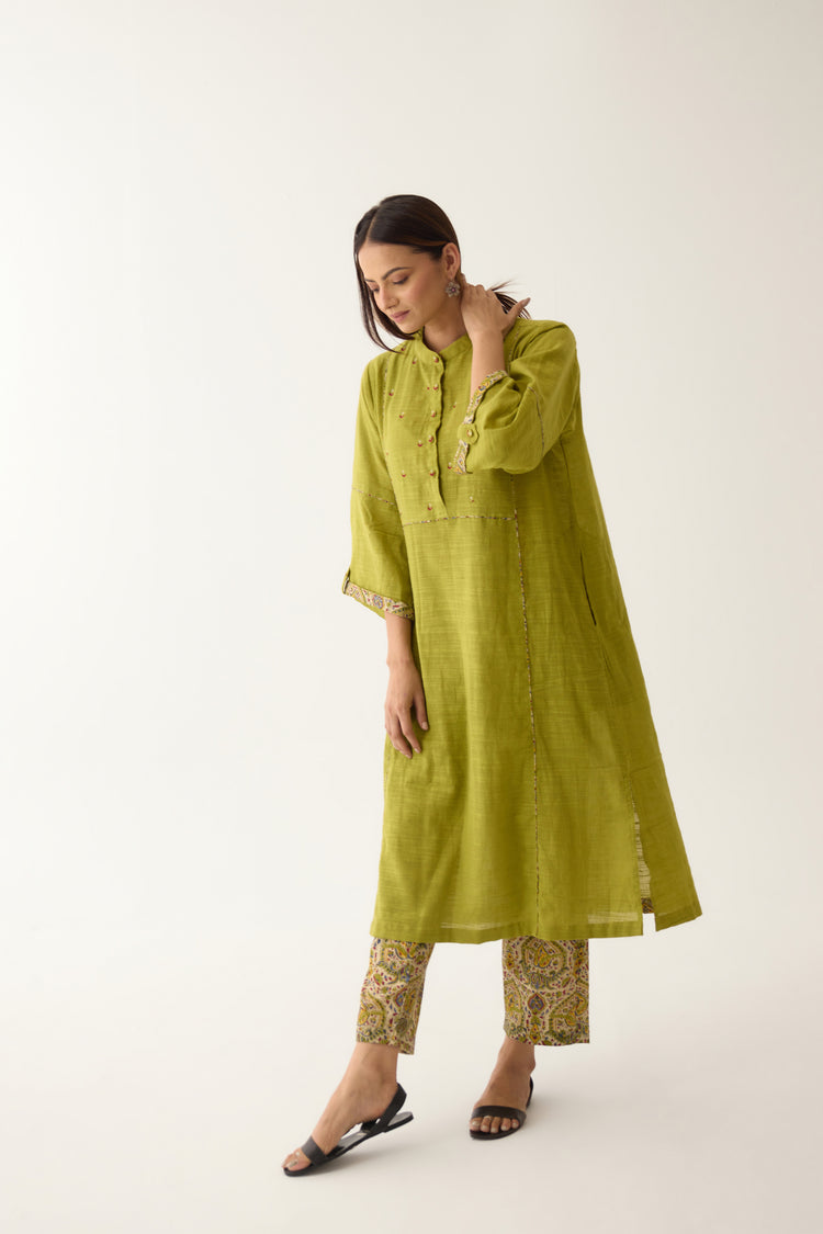 Veda Pant Printed Lime Green (10003135693099)