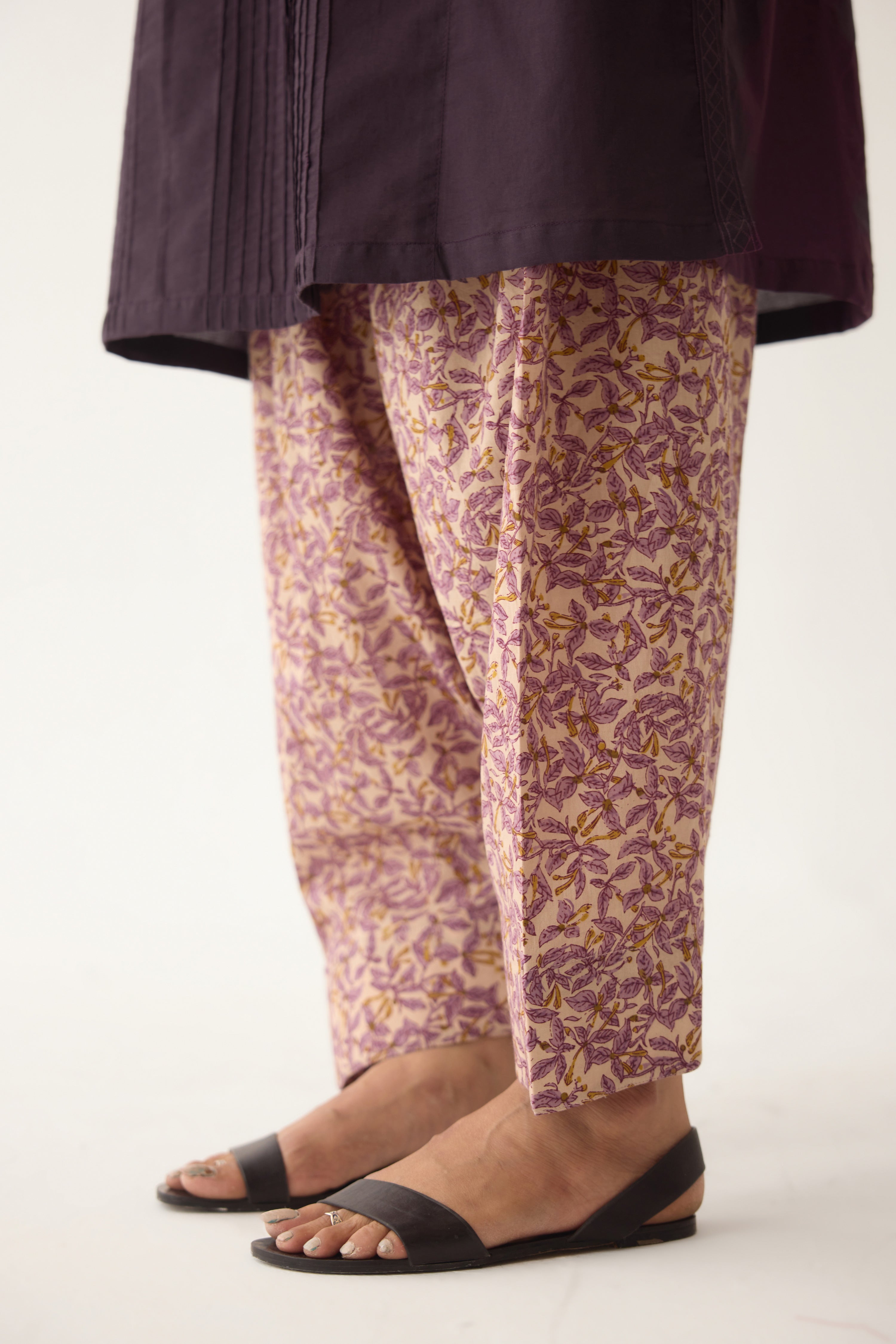 Lavanya Farshi Salwar Off-White Purple (10010152173867)