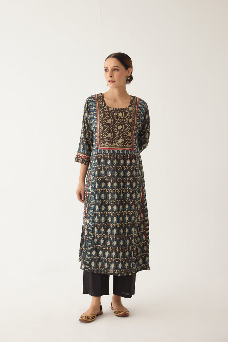 Rozana Kurta Black/ Off White (Set of 2) (9996389843243)