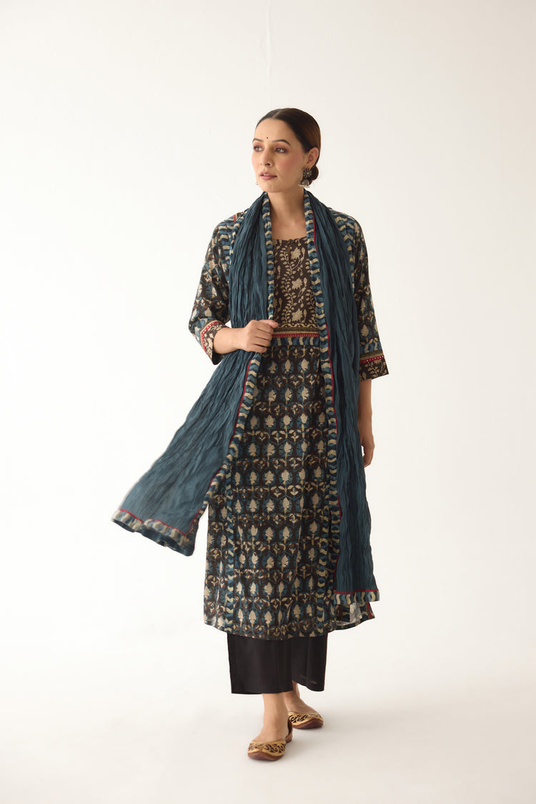 Rozana Kurta Black/ Off White (Set of 2) (9996389843243)