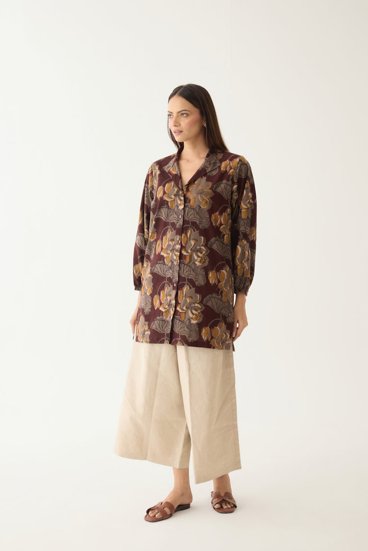 Alba Shirt Maroon Grey (10003770769707)