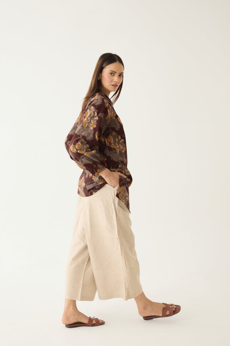 Alba Shirt Maroon Grey (10003770769707)