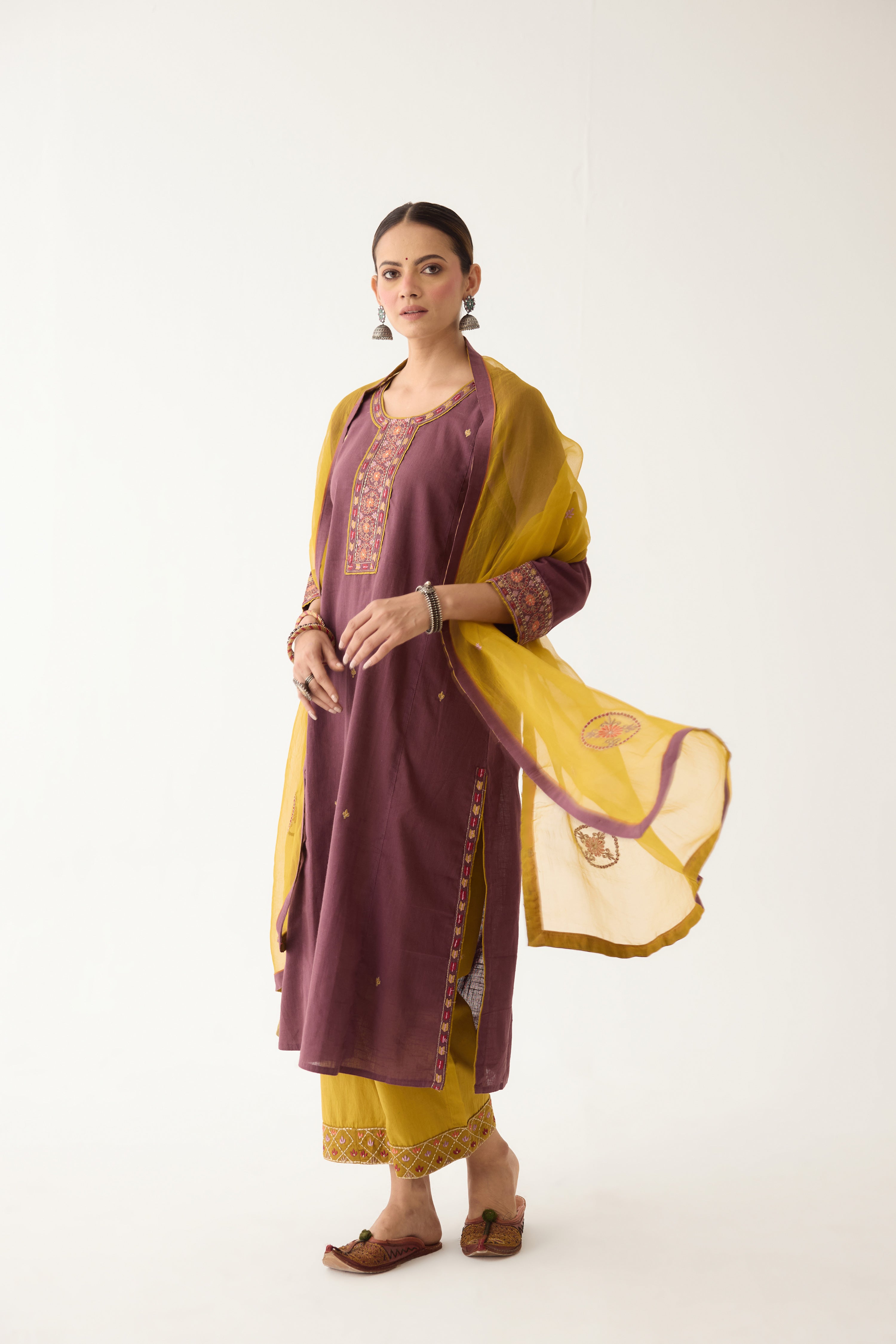 Elena Dupatta Mustard (9997426557227)