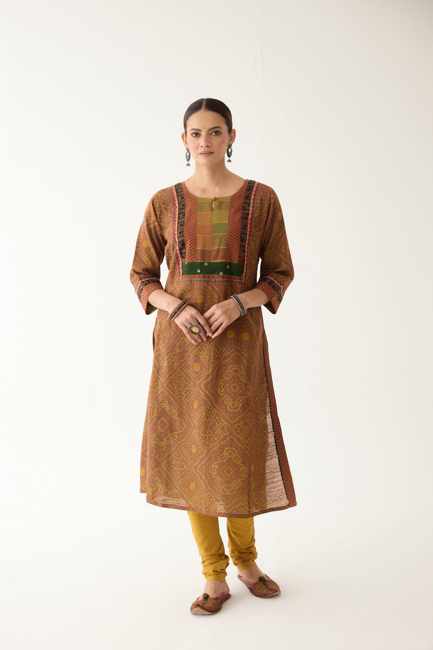 Rozana Kurta Brown/ Green (Set of 3) (9997124370731)