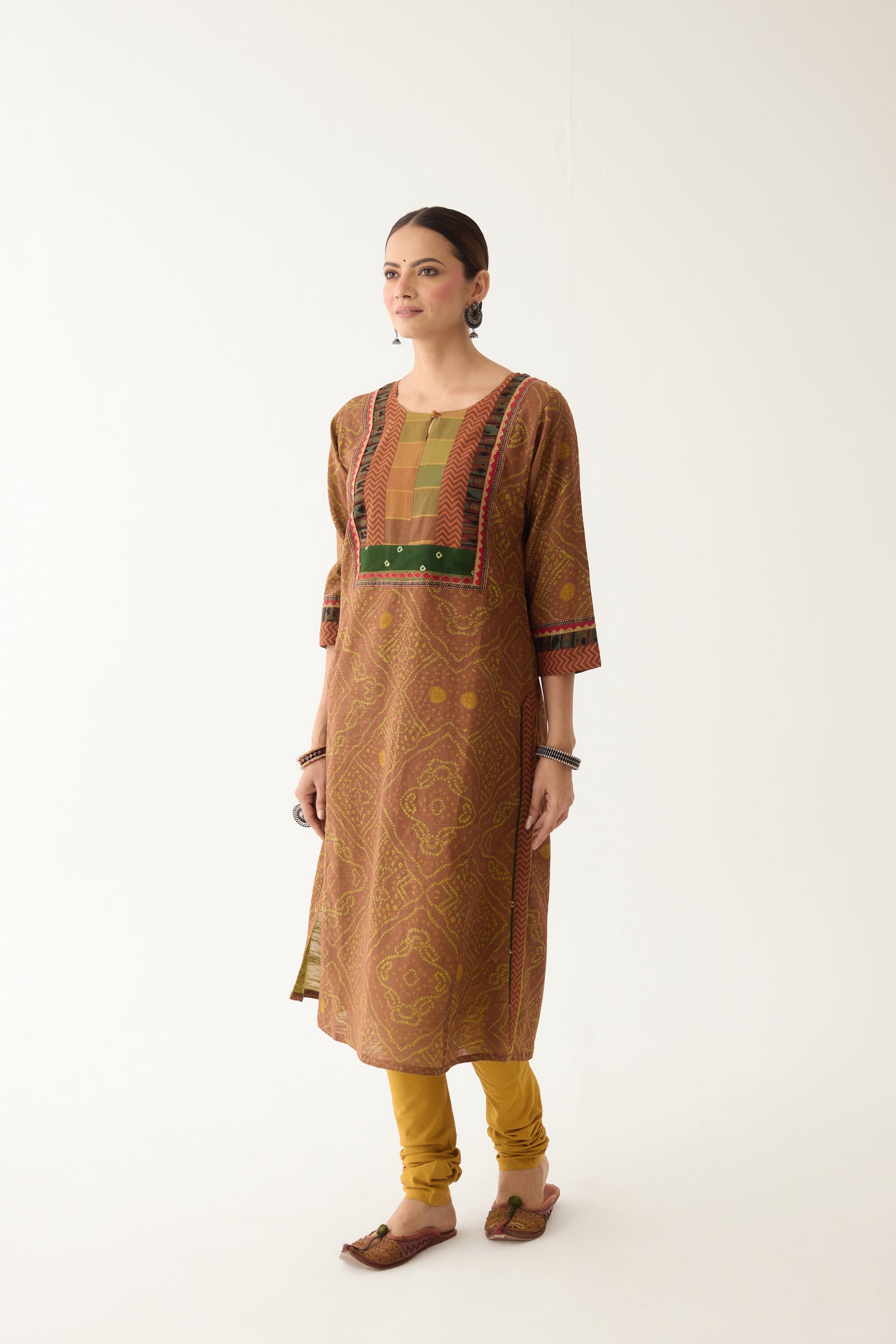 Rozana Kurta Brown/ Green (Set of 3) (9997124370731)
