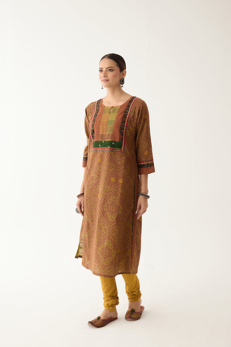 Rozana Kurta Brown/ Green (Set of 3) (9997124370731)