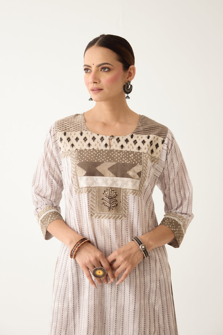 Rozana Kurta Light Grey/ Brown (Set of 3) (9996404293931)