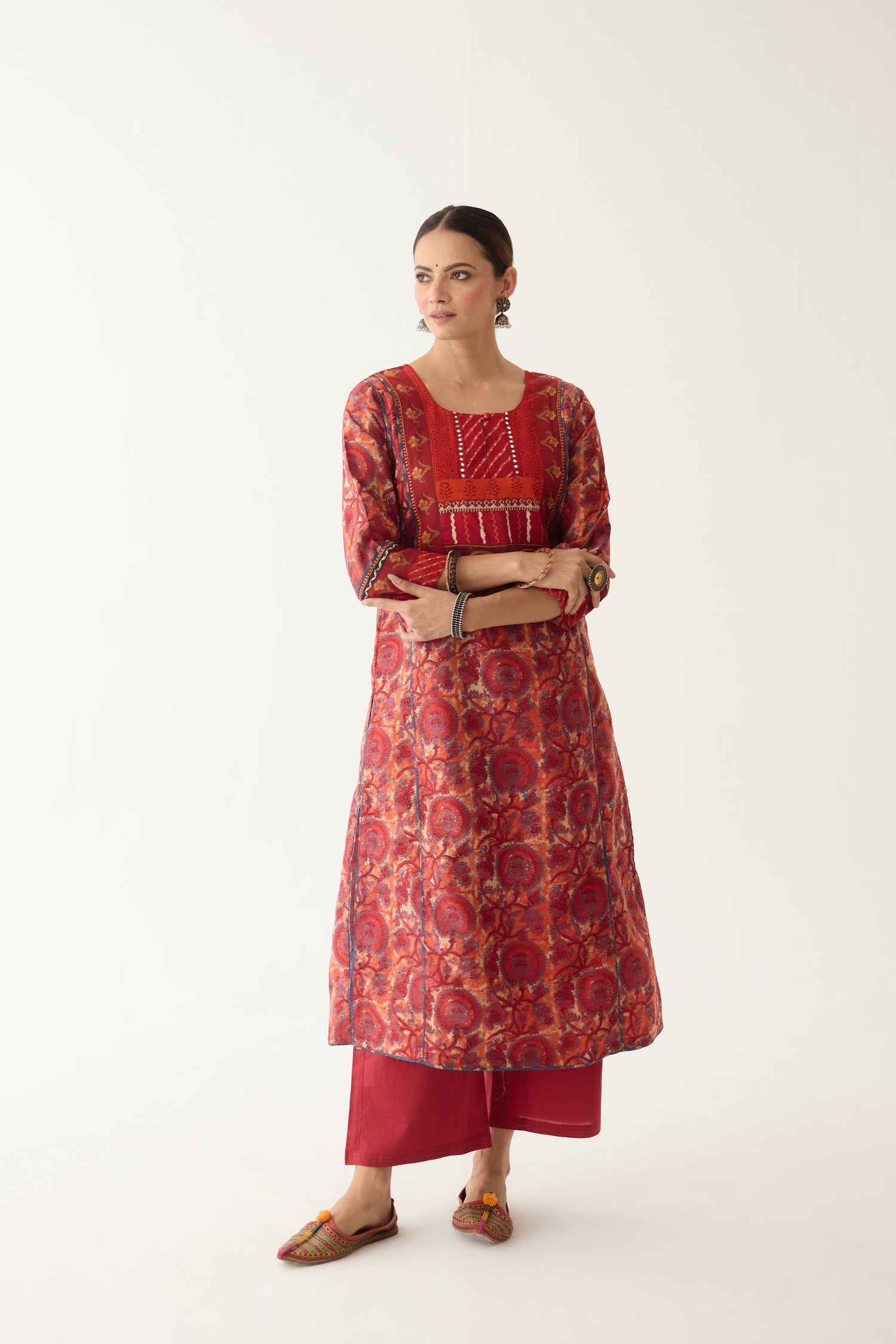 Rozana Kurta Red/ Orange (Set of 3) (9997127123243)