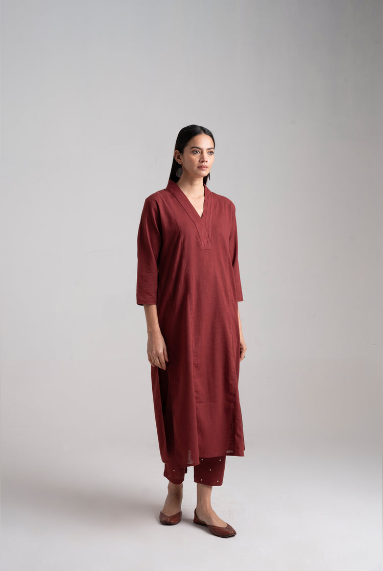 Adani Kurta Maroon (8957454254379)