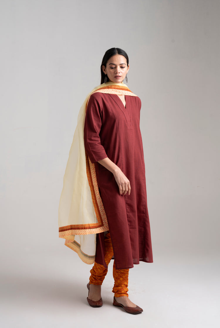 Adani Kurta Maroon (8957454254379)