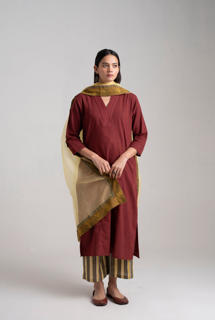 Adani Kurta Maroon (8957454254379)