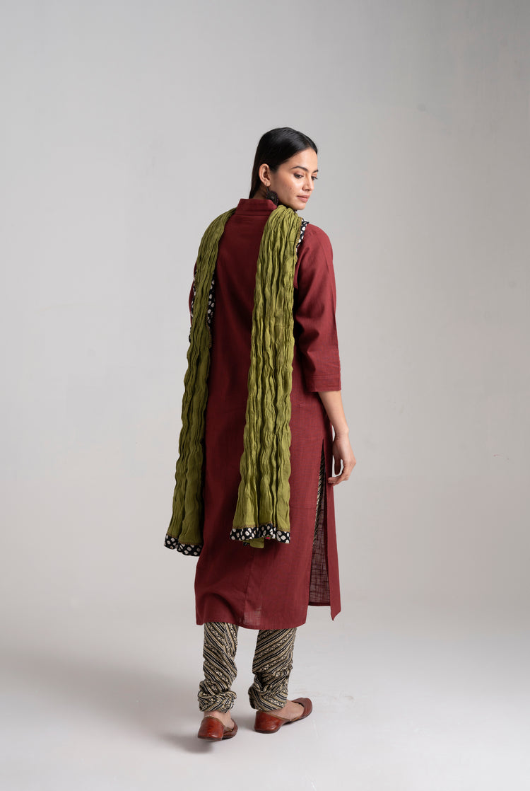 Adani Kurta Maroon (8957454254379)