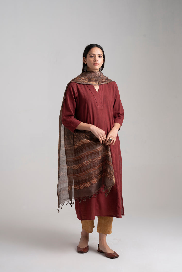 Adani Kurta Maroon (8957454254379)