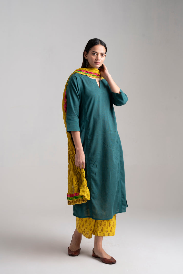 Adani Kurta Bottle Green (8957449044267)