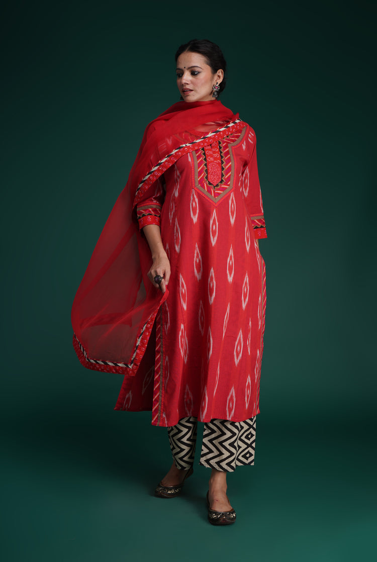 Rozana Chiffon Dupatta Crimson (7153484300335)