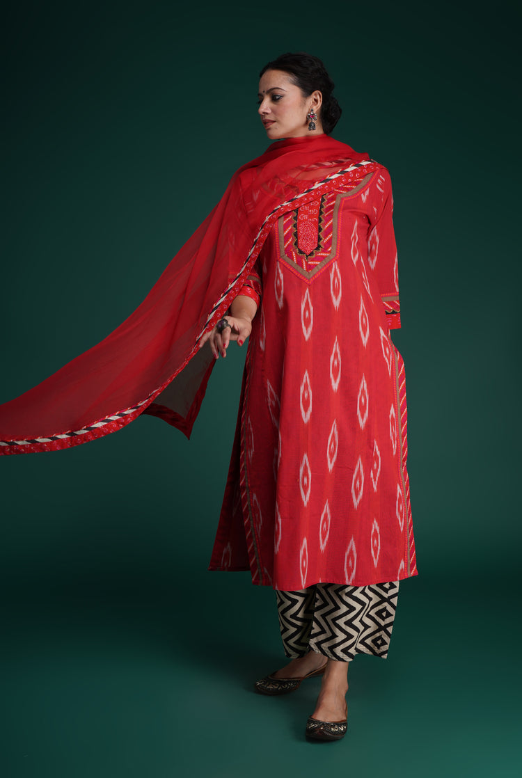 Rozana Chiffon Dupatta Crimson (7153484300335)