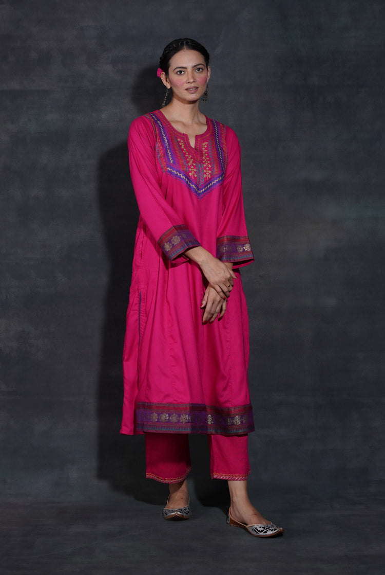 Tulsi Kurta Hot Pink (7152938811439)