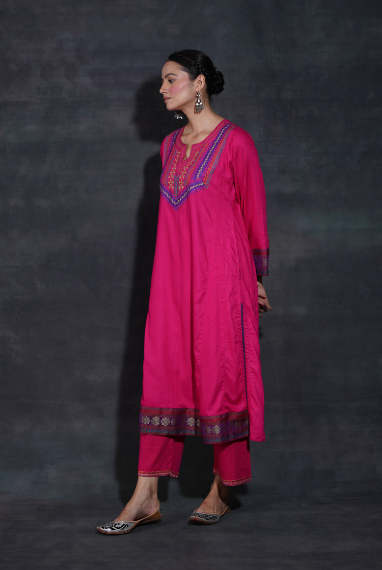 Tulsi Kurta Hot Pink (7152938811439)