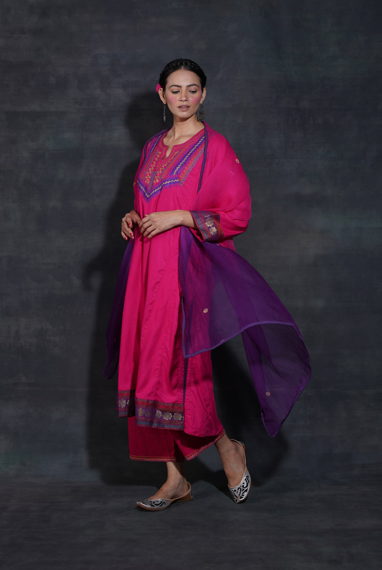 Tulsi Kurta Hot Pink (7152938811439)