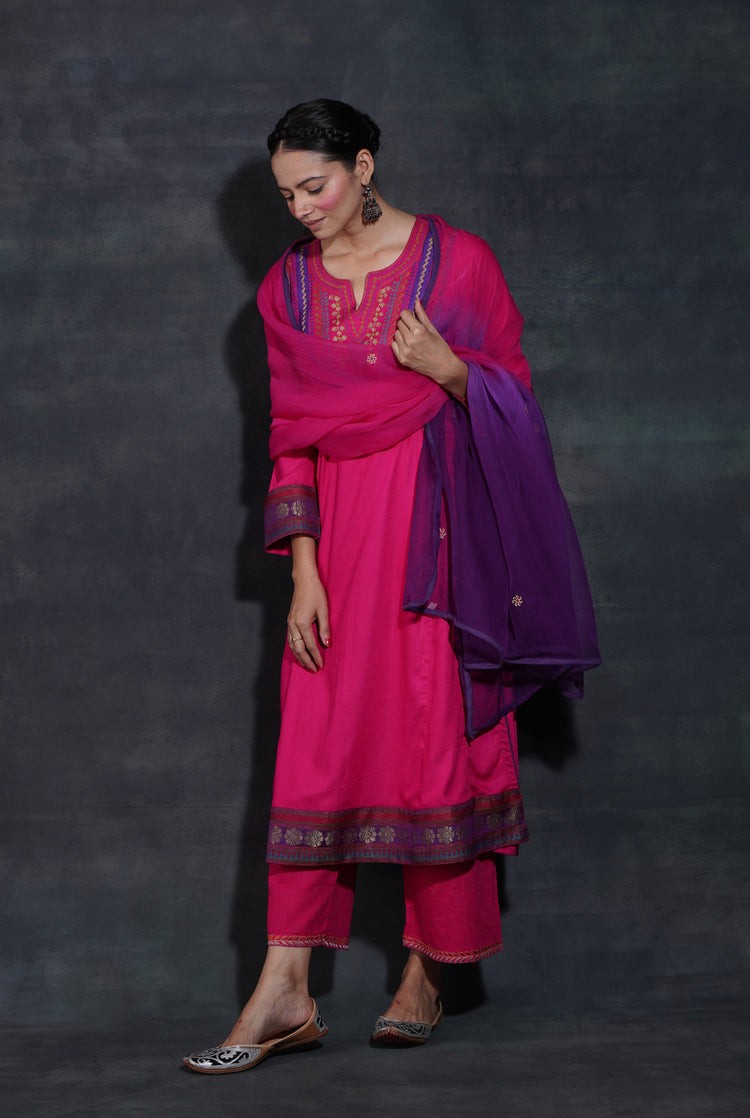 Tulsi Kurta Hot Pink (7152938811439)