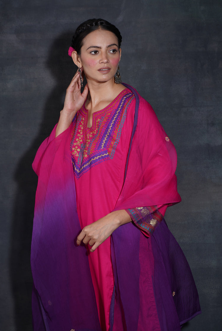 Tulsi Kurta Hot Pink (7152938811439)