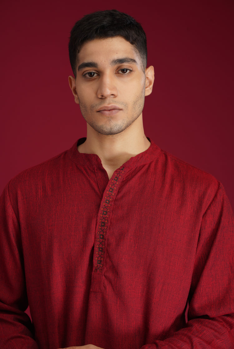 Rozana Kurta Red (7135803539503)