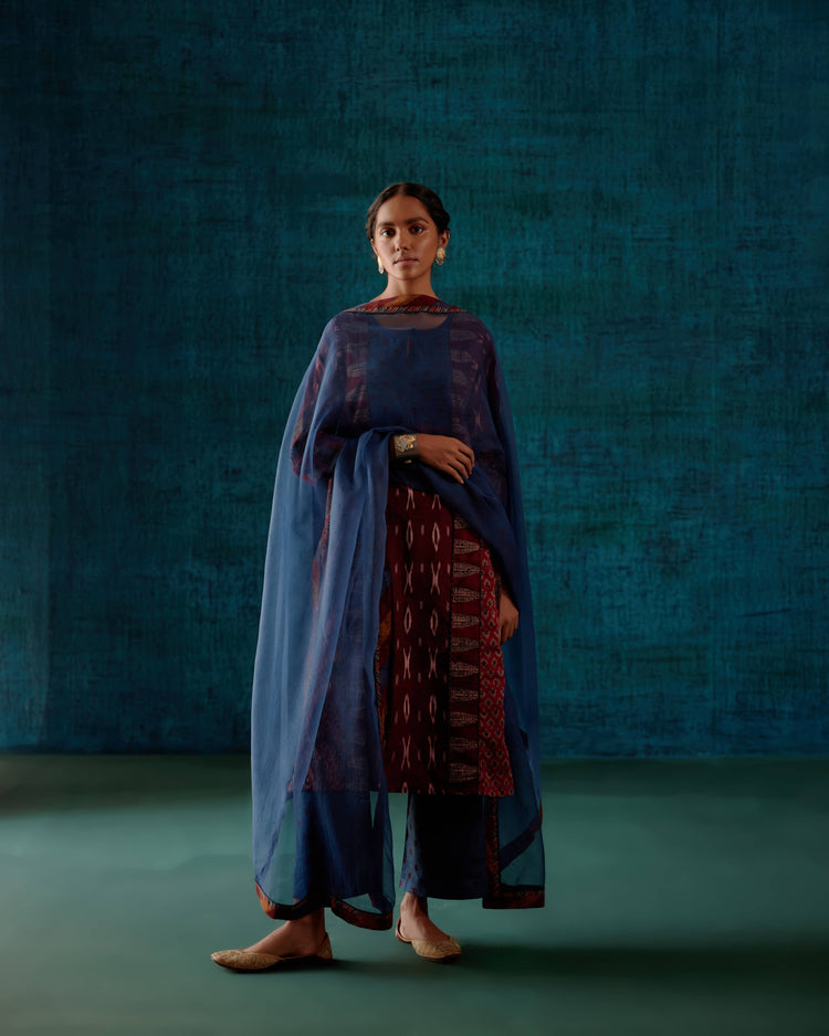 Rozana Chiffon Dupatta Dark Blue (7152363733039)