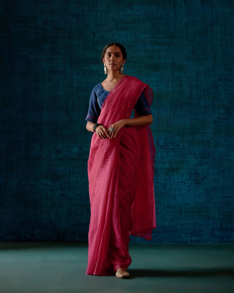 Rozana Saree Hot Pink (7152872652847)