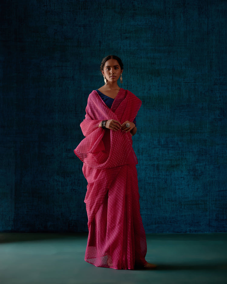 Rozana Saree Hot Pink (7152872652847)