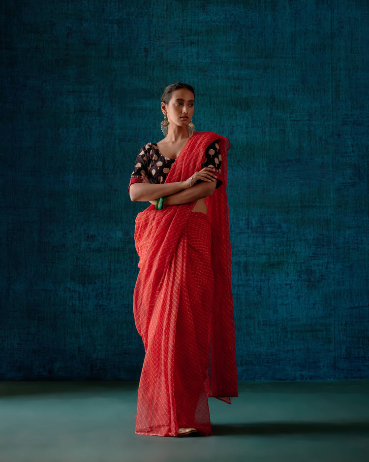 Rozana Saree Red (7152871735343)