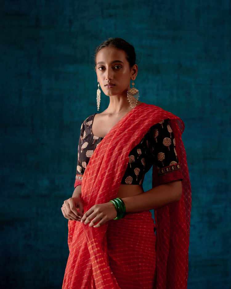 Rozana Saree Red (7152871735343)