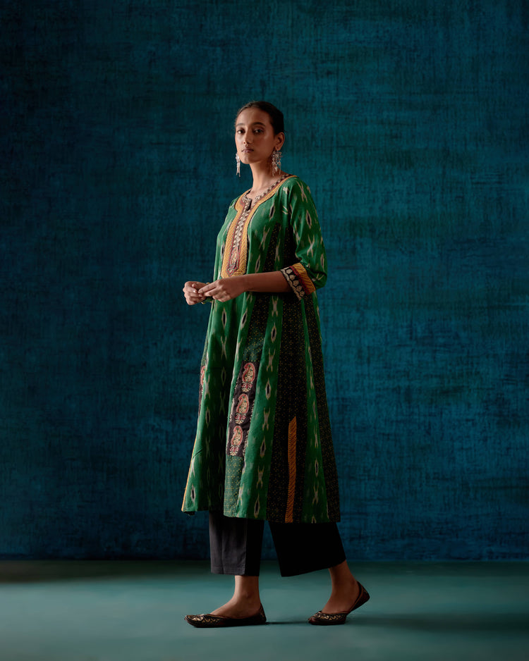 Naaz Choga Kurta Green Off White (7152335847471)