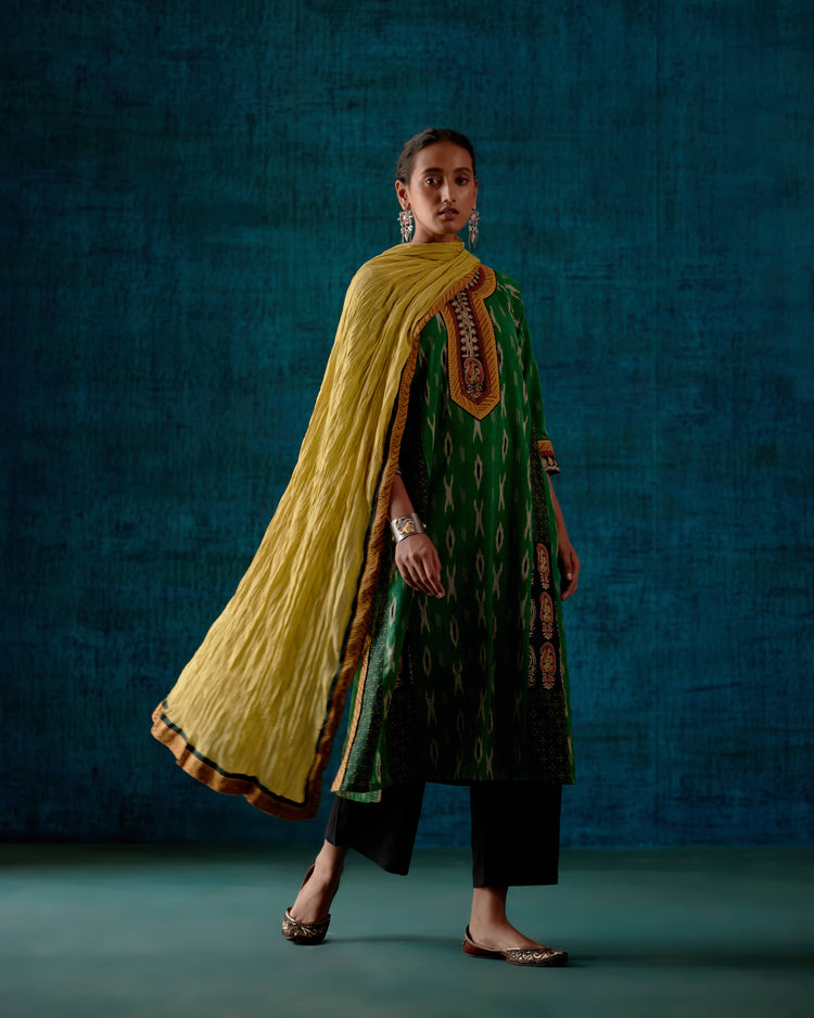 Naaz Choga Kurta Green Off White (7152335847471)