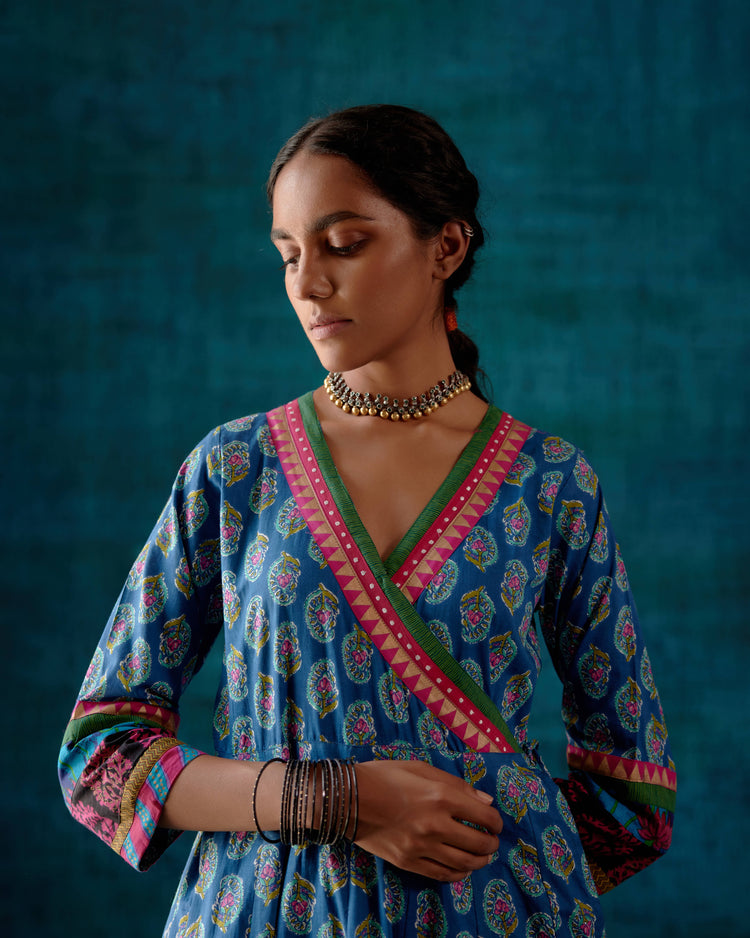 Nargis Kurta Blue Pink (7152340271151)
