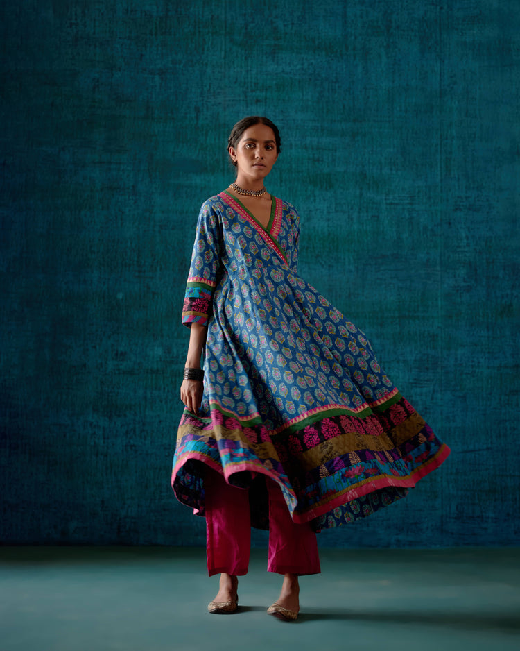 Nargis Kurta Blue Pink (7152340271151)