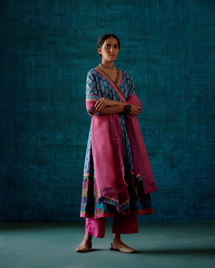 Nargis Kurta Blue Pink (7152340271151)