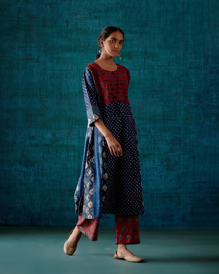 Choga Kurta Indigo White (7152338829359)