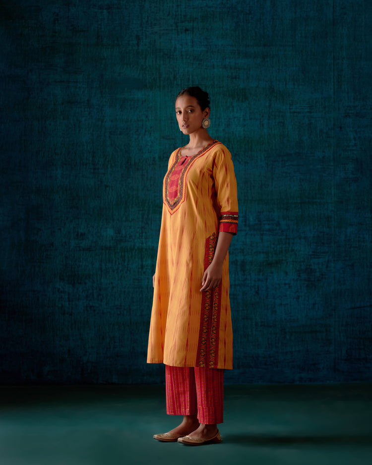 Naaz Rozana Kurta Yellow Rust (7152335552559)