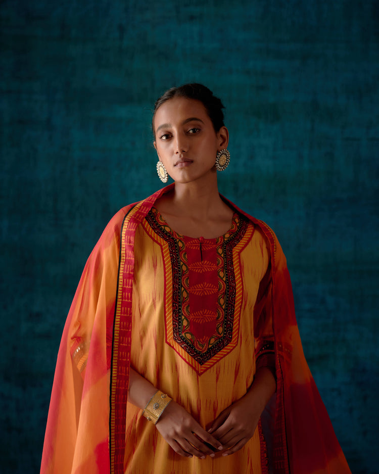 Naaz Rozana Kurta Yellow Rust (7152335552559)