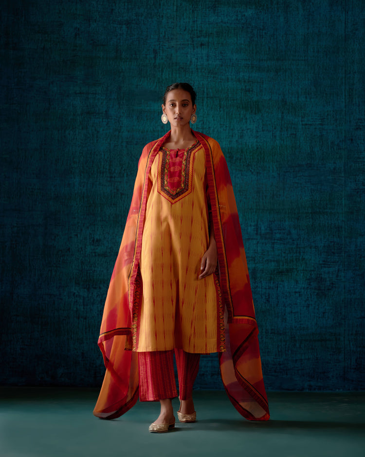 Naaz Rozana Kurta Yellow Rust (7152335552559)