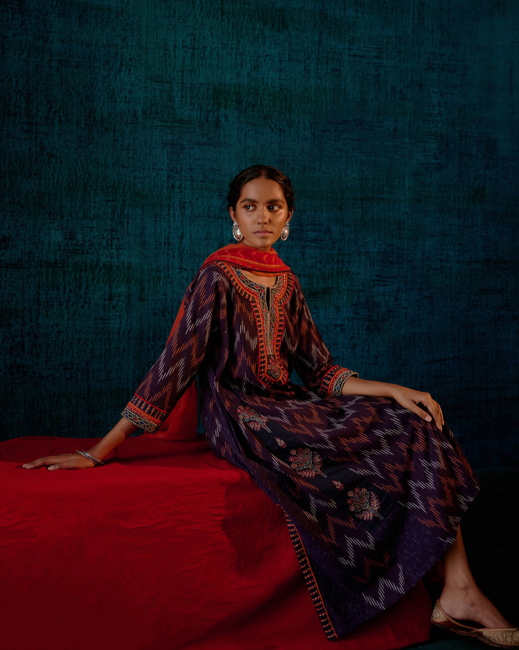 Naaz Choga Kurta Mauve Orange (7152334995503)