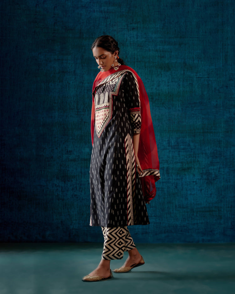 Rozana Chiffon Dupatta Red Orange (7152368713775)