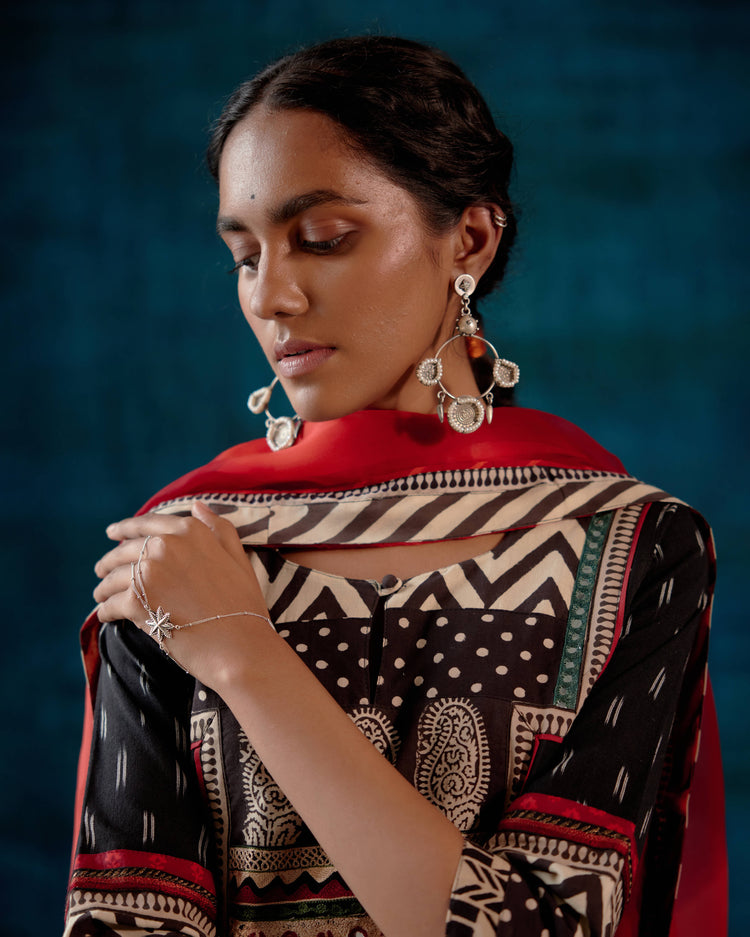Rozana Chiffon Dupatta Red Orange (7152368713775)