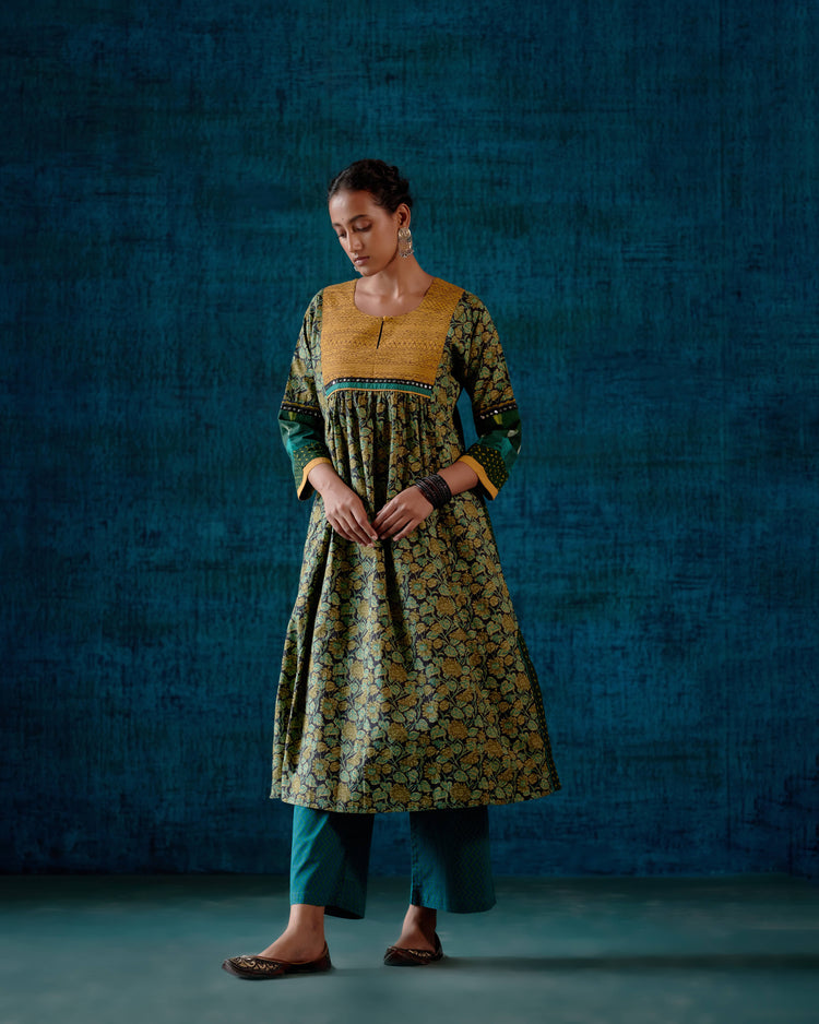 Banjara Kurta Black Green (7152341057583)