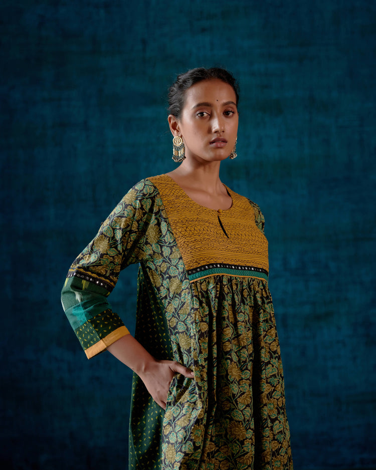 Banjara Kurta Black Green (7152341057583)